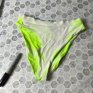 XS Green White Tye Dye High Rise Bikini Swimsuit Bottoms